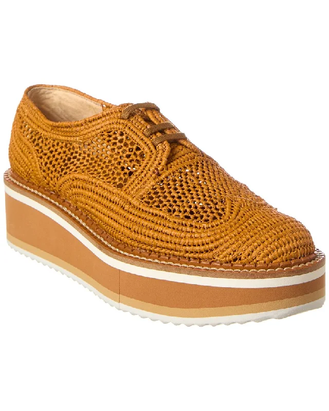 Clergerie Birdie Raffia Platform Oxford