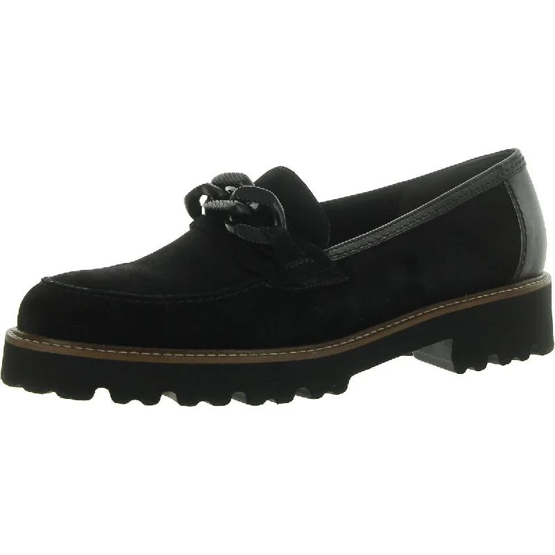 Womens Suede Embellished Loafers