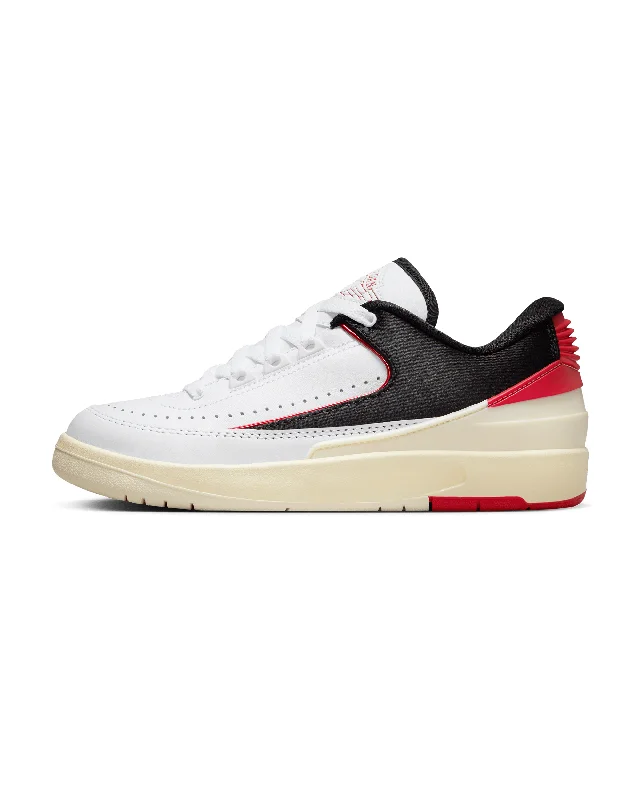 Womens Air Jordan 2 Retro Low - White / University Red / Coconut Milk