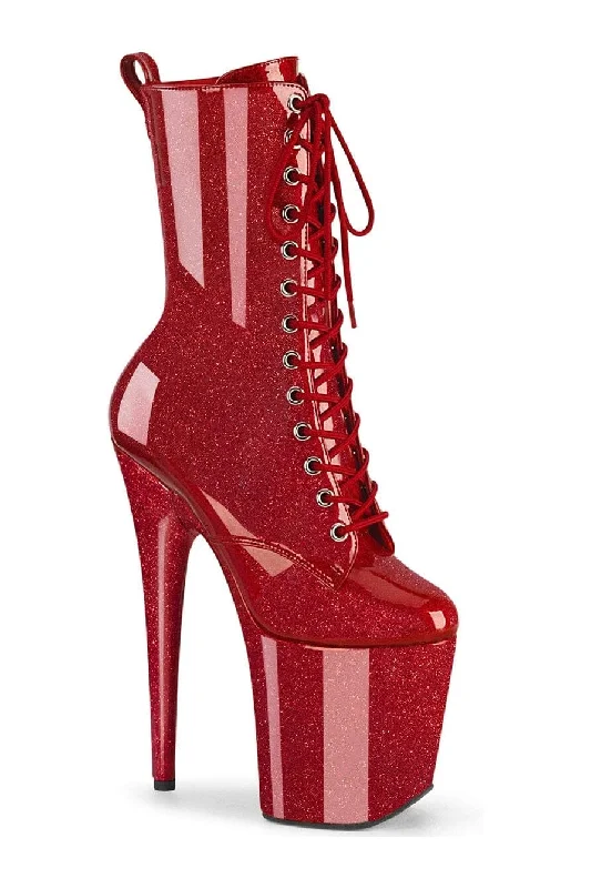 FLAMINGO-1040GP Red Patent Ankle Boot