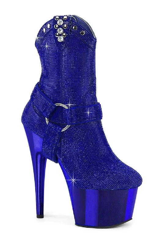 ADORE-1029CHRS Blue Faux Suede Ankle Boot