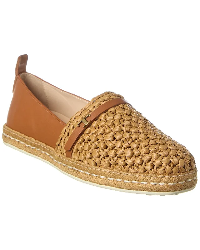 TOD’s Gomma Raffia & Leather Loafer