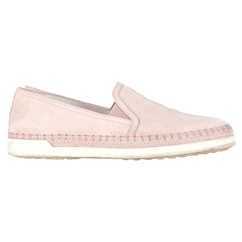 Tod's Slip-On Sneakers in Pastel Pink Suede