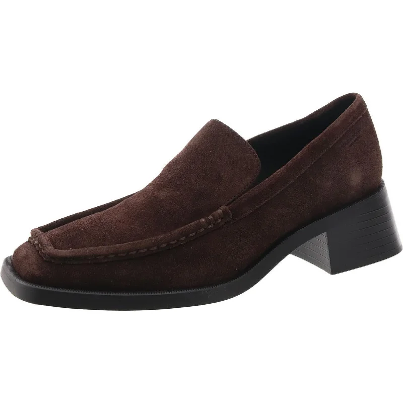 Womens Suede Square toe Loafers