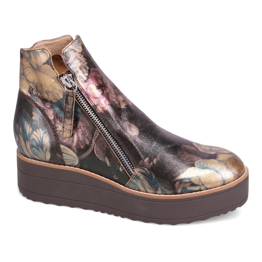 Django & Juliette NENE Platform Boot in Blue Metal Floral