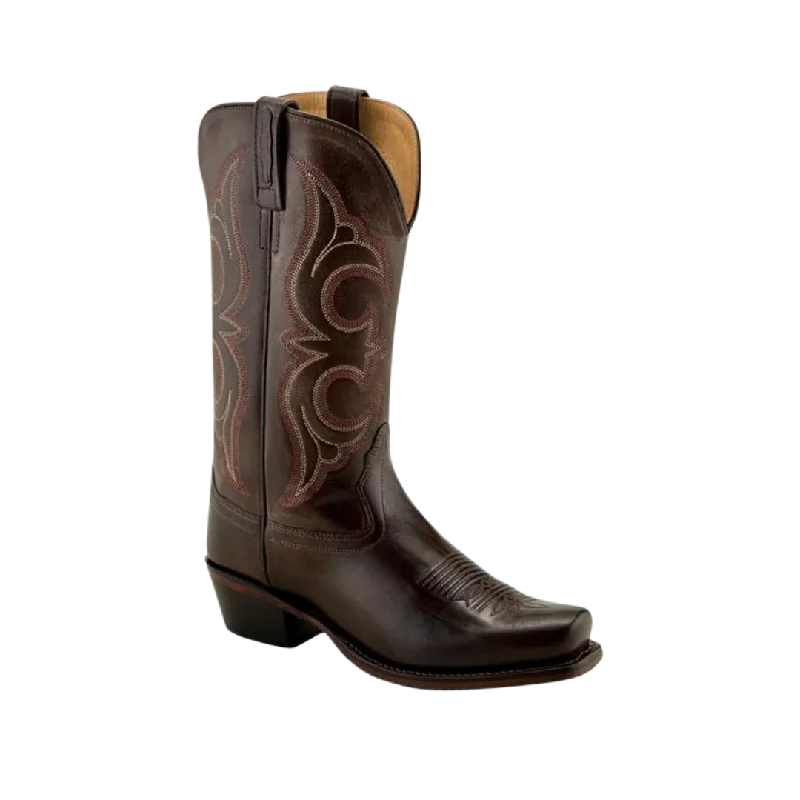 Old West Brown Womens Leather 12in Cowboy Boots