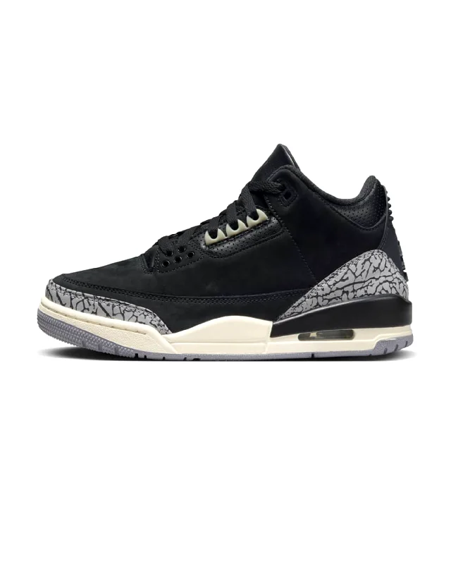 Womens Air Jordan 3 Retro - Off Noir / Black-Sail-Cement Grey