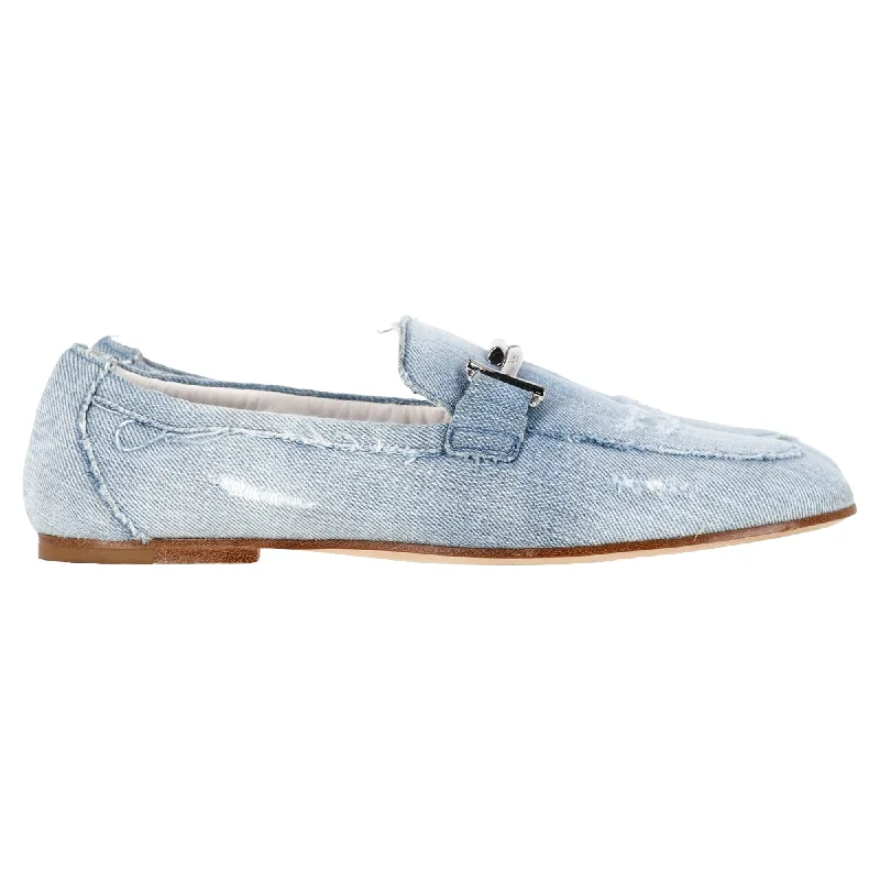 Tod's Loafers in Blue Denim