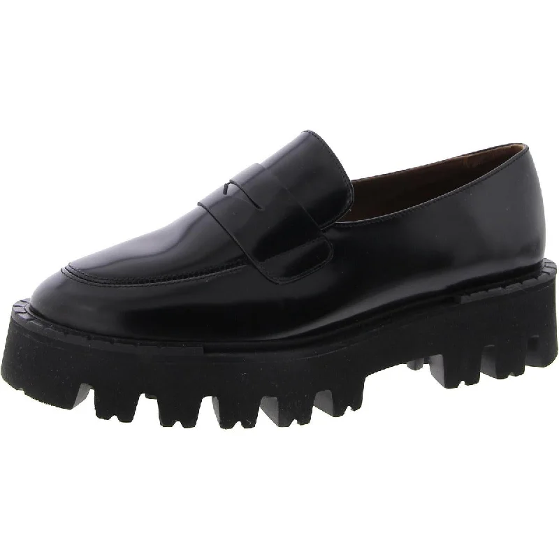 Womens Leather Slip On Loafers