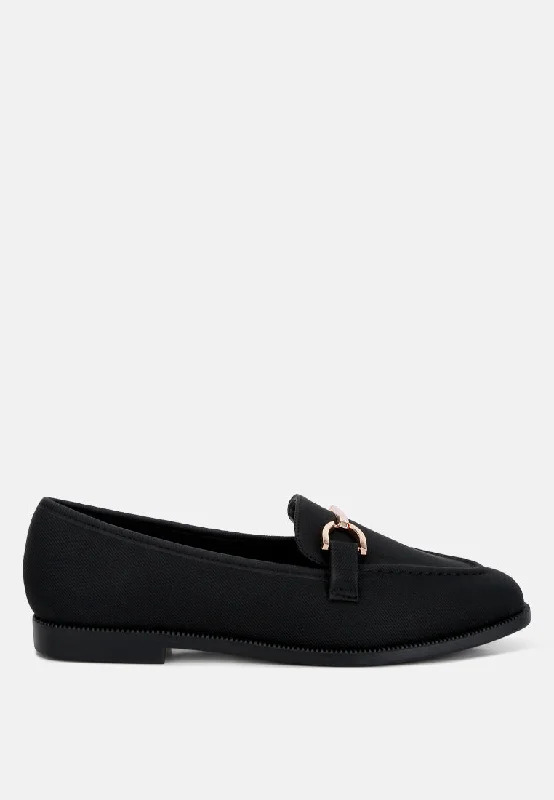 fable horsebit embellished flat loafers