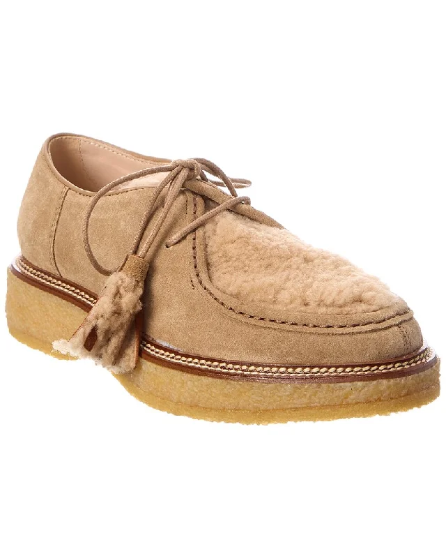 TODs Suede & Shearling Loafer