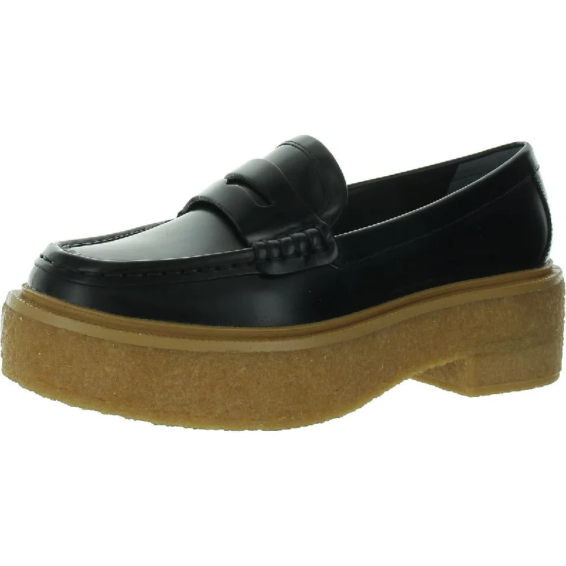 Womens Faux Leather Laceless Loafers