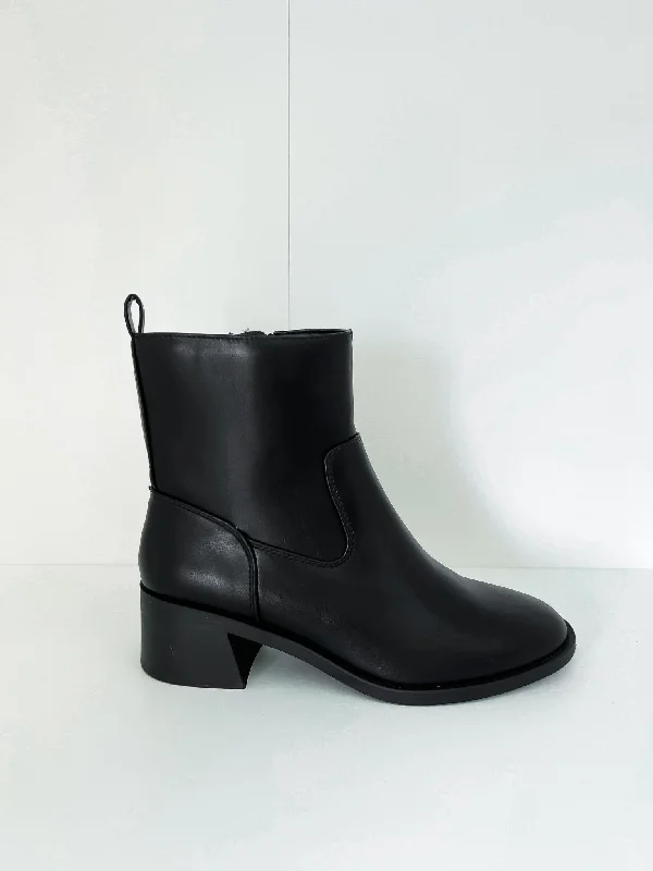 Elena Black Heeled Bootie