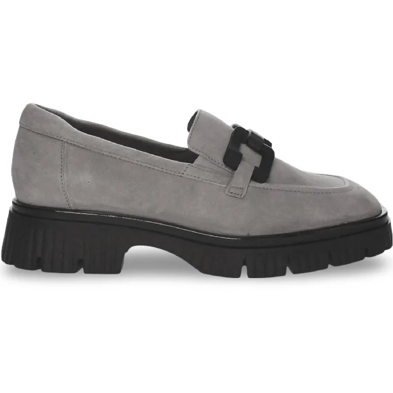 Vanya Suede Loafer In Light Grey