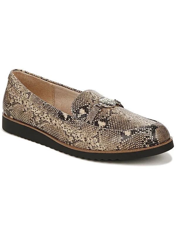 Zen Womens Snake Print Slip On Loafers