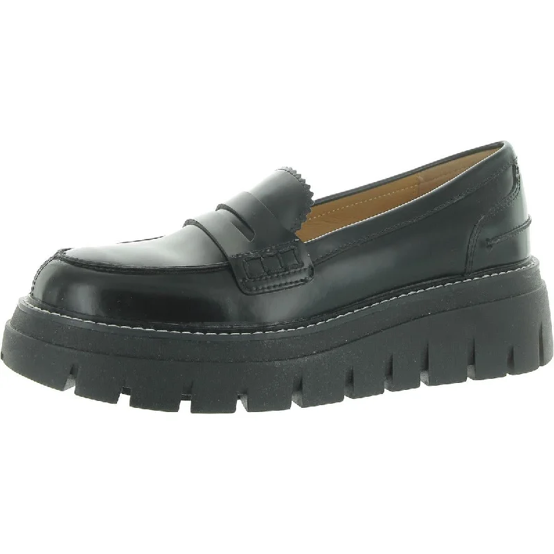 Willa Womens Leather Slip-On Loafers