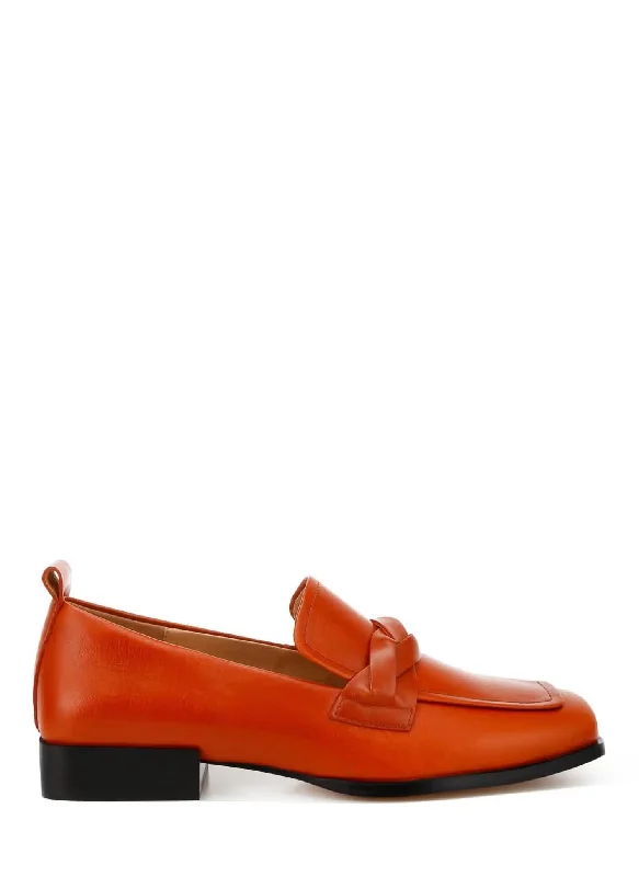 Women's Braided Loafer In Cognac