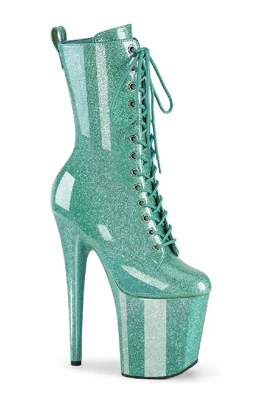 FLAMINGO-1040GP Turquoise Patent Ankle Boot