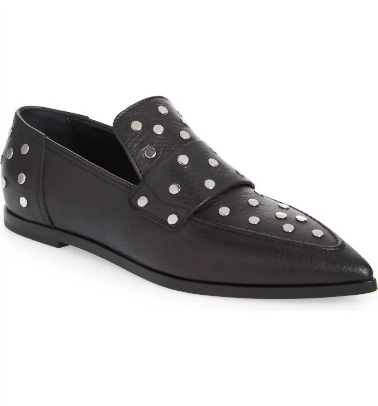 Womens Ines Studded Loafer In Black