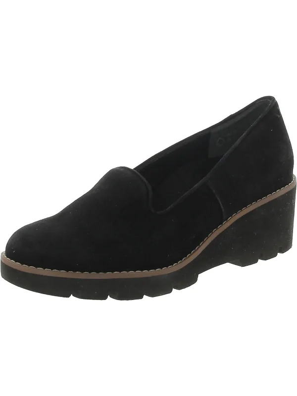 Womens Suede Slip-On Loafers