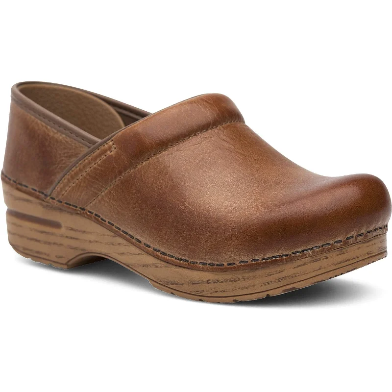 DANSKO WIDE Professional Honey Distressed Leather Clogs