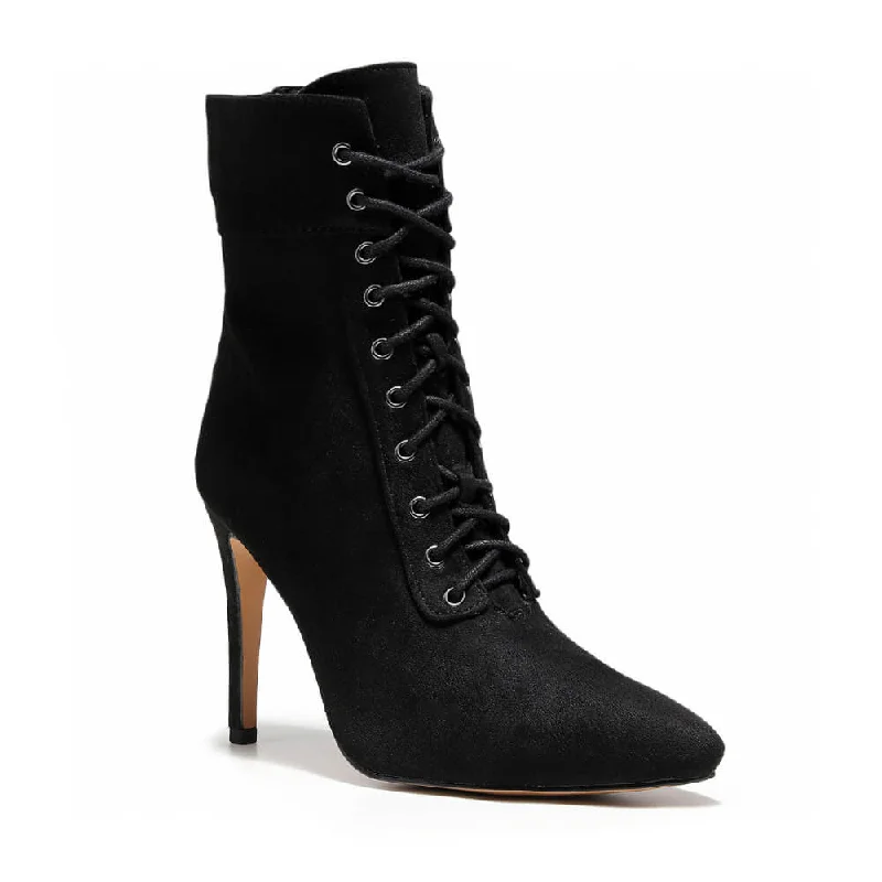 Khadija - Black Vegan Suede - Street Sole