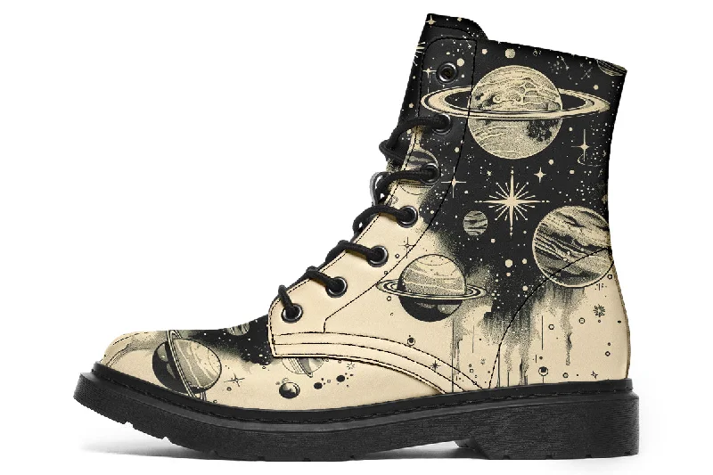 Starwalker Boots - Vegan Leather Doc-Style Boots with Durable Stitched on Soles