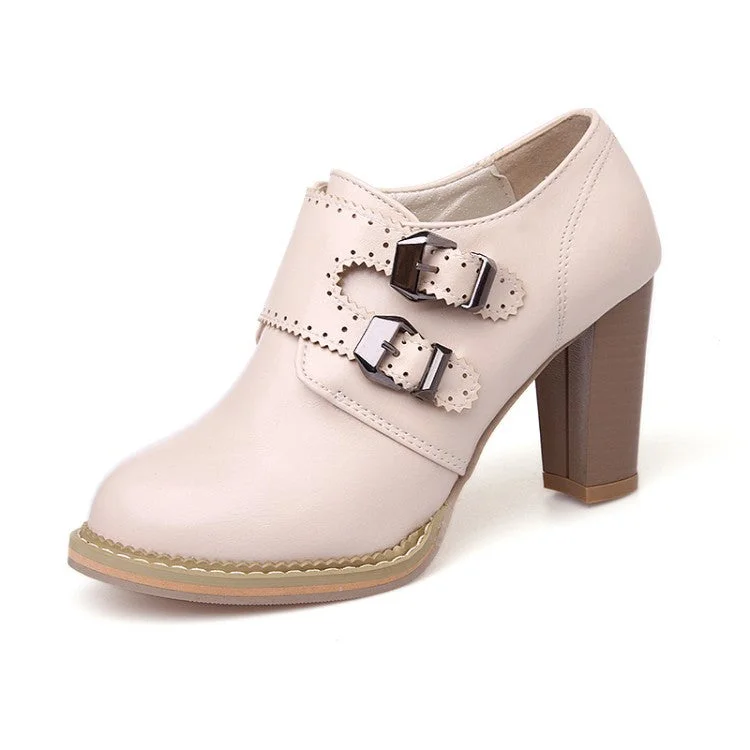 Rough-heeled High-heeled Oxford Shoes