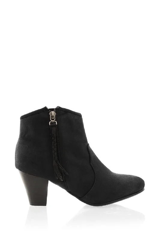 MELI Black Side Zip Cowboy Boots