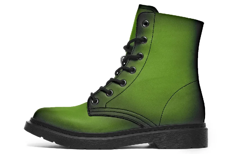 Mystic Moss Boots - Vegan Leather Doc-Style Boots with Durable Stitched on Soles