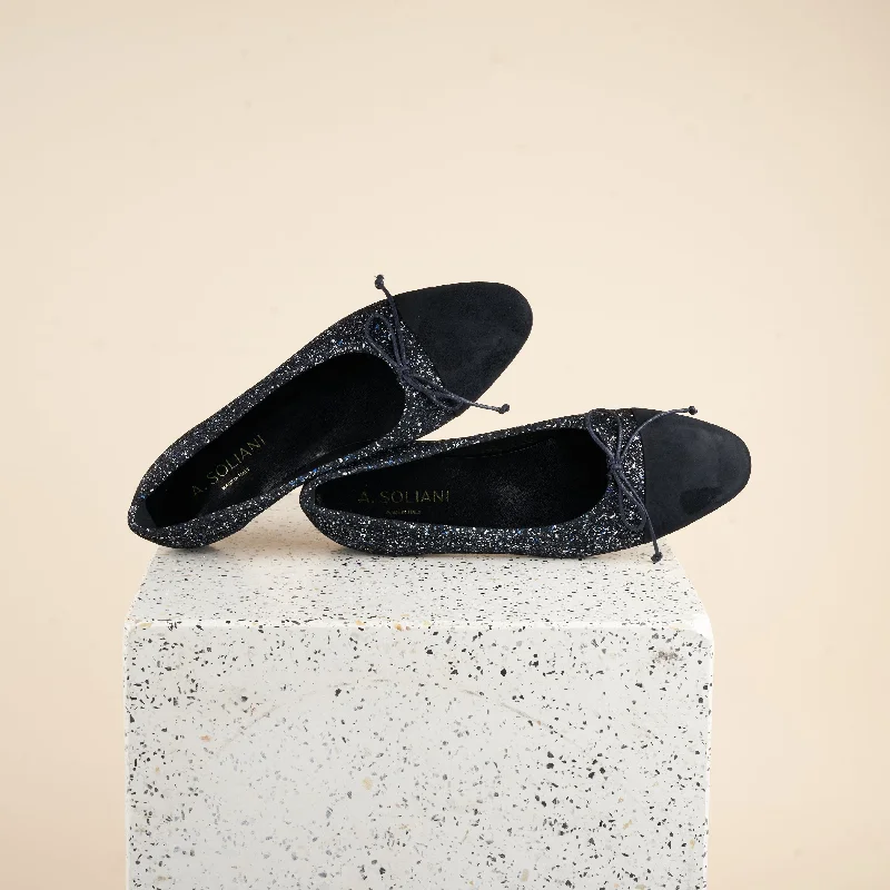 Como - Blue Tweed/Black Suede