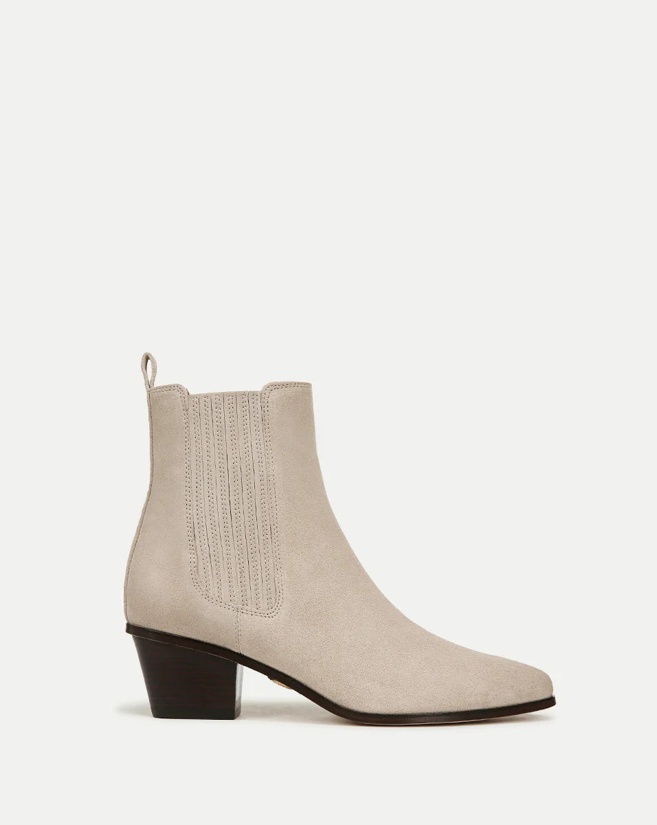 Alina Suede Bootie - Ecru