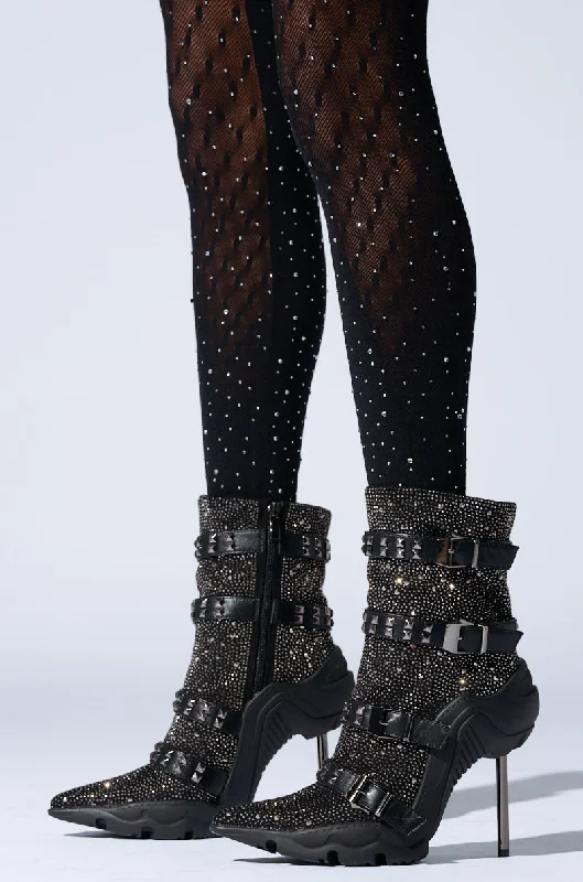 AZALEA WANG EMBELLISHED BOOTIE IN BLACK