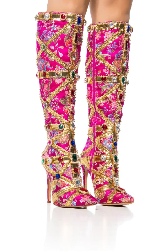 AZALEA WANG CONFIDENT EMBELLISHED BOOT IN PINK