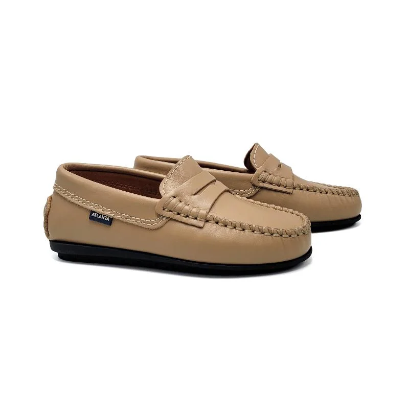 Atlanta Mocassin Beige Smooth Penny Loafer 032