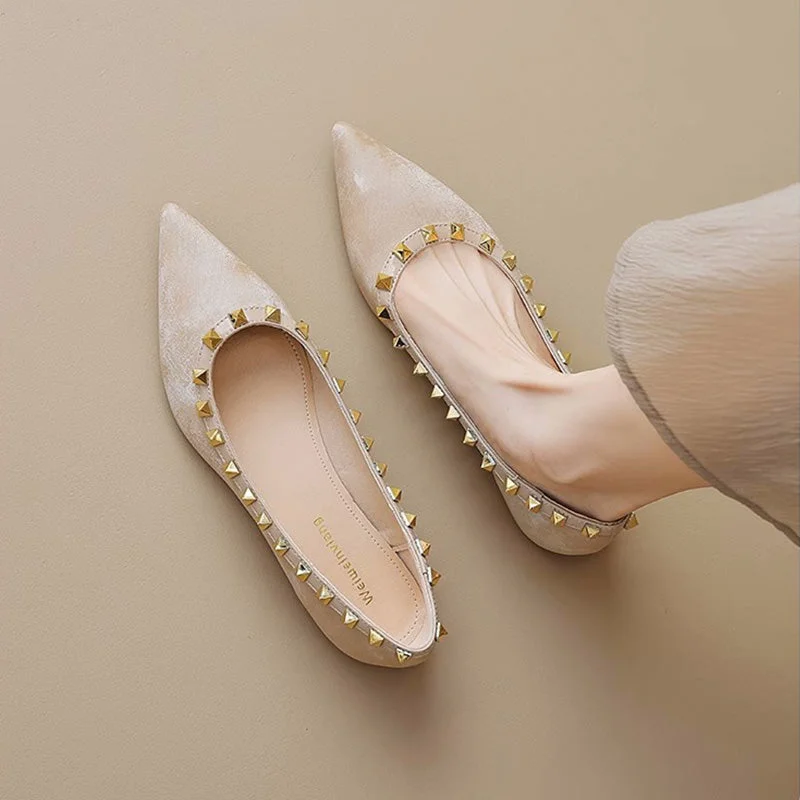 Women Stylish Pointed Toe Canvas Casual Flats