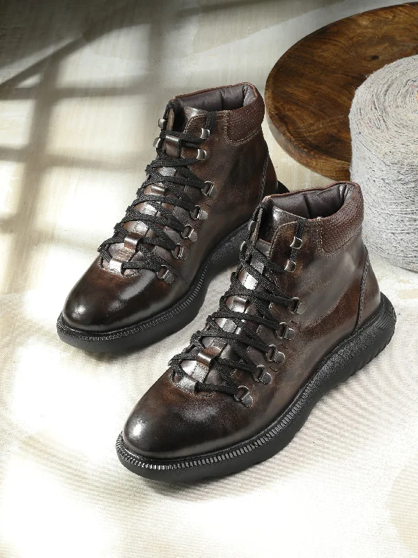 Hitz Men's Coco Leather Casual Lace Up Boots