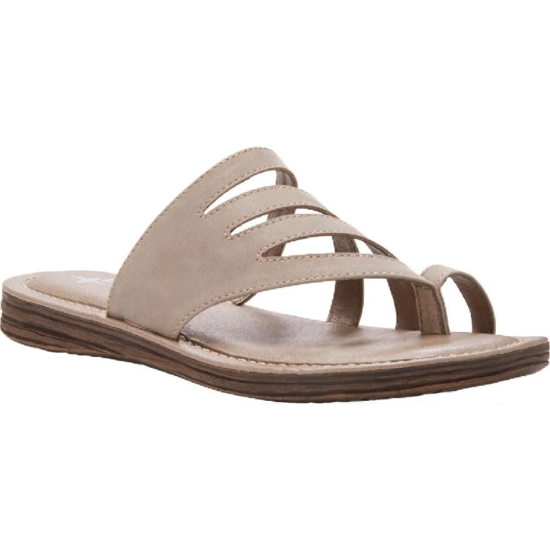 Eastland Womens Tess Faux Suede Toe Loop Flip-Flops