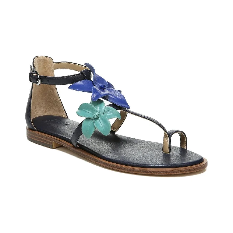 Naturalizer Womens Farah Leather Ankle Strap Flat Sandals