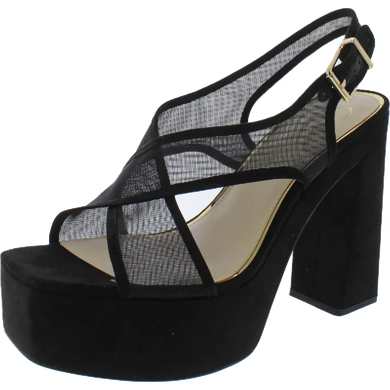 Jessica Simpson Womens Bowers Adjustable Mesh Platform Heels