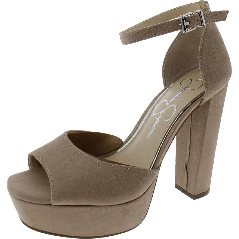 Jessica Simpson Womens Palyn Microsuede Faux Suede Platform Heels