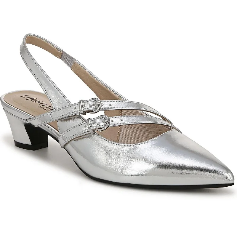 LifeStride Womens Monique Metallic Slingback Heels