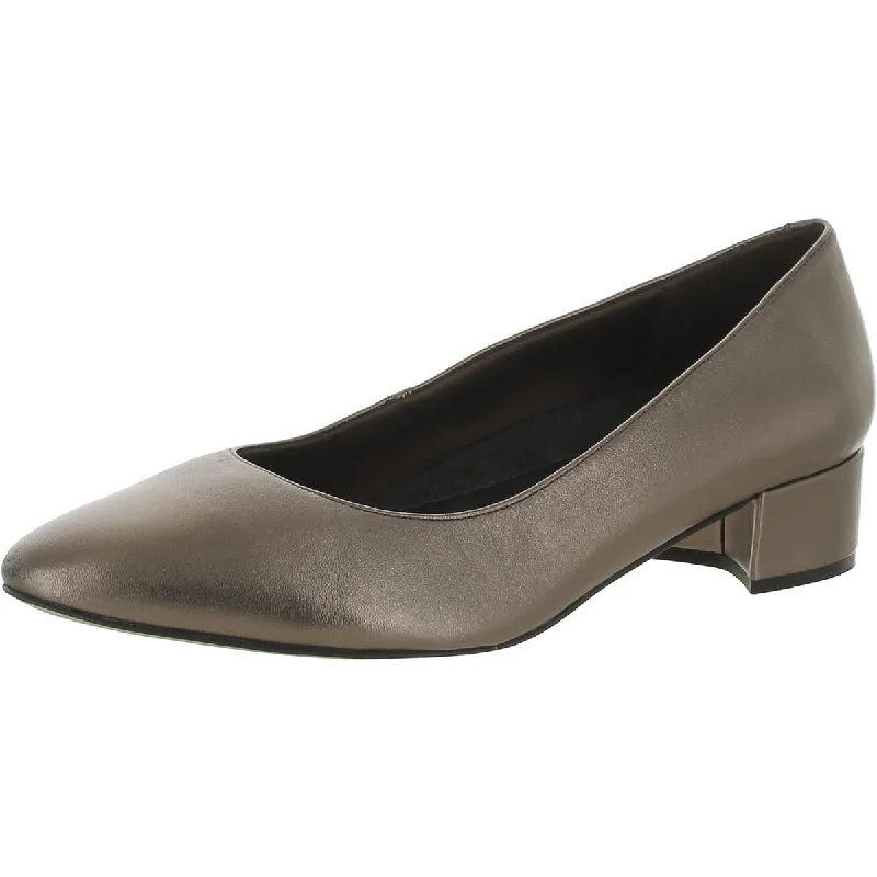 Ros Hommerson Womens HEIDI II Leather Slip On Block Heels