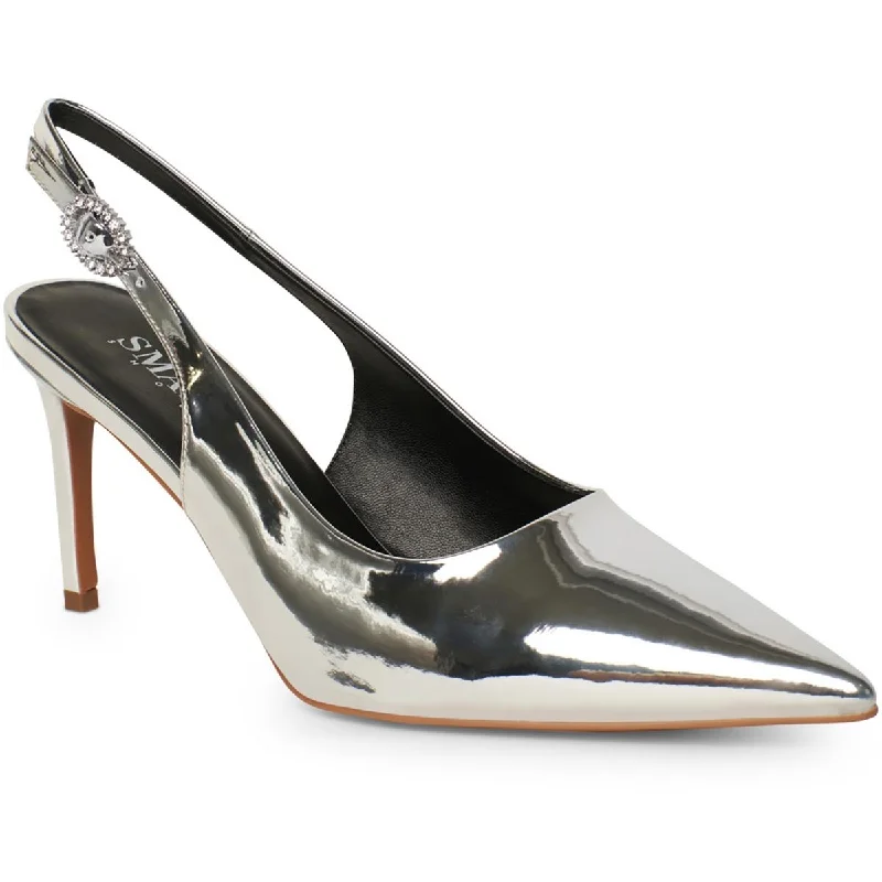 Smash Womens Dion Metallic Pointed Toe Slingback Heels