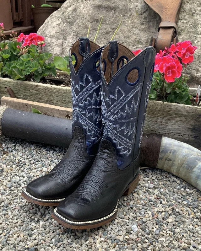 Nocona Women's Naida Metallic Blue Square Toe Cowgirl Boots NL5418