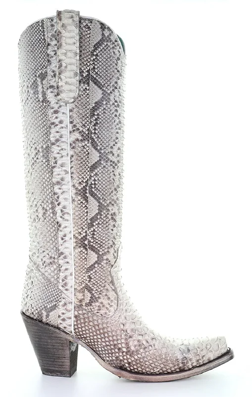 Corral Womens Python Cowboy Boots Snake Natural