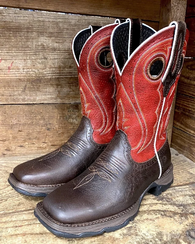 Durango Women's Crimson and Brown Square Toe Cowgirl Boots DRD0408