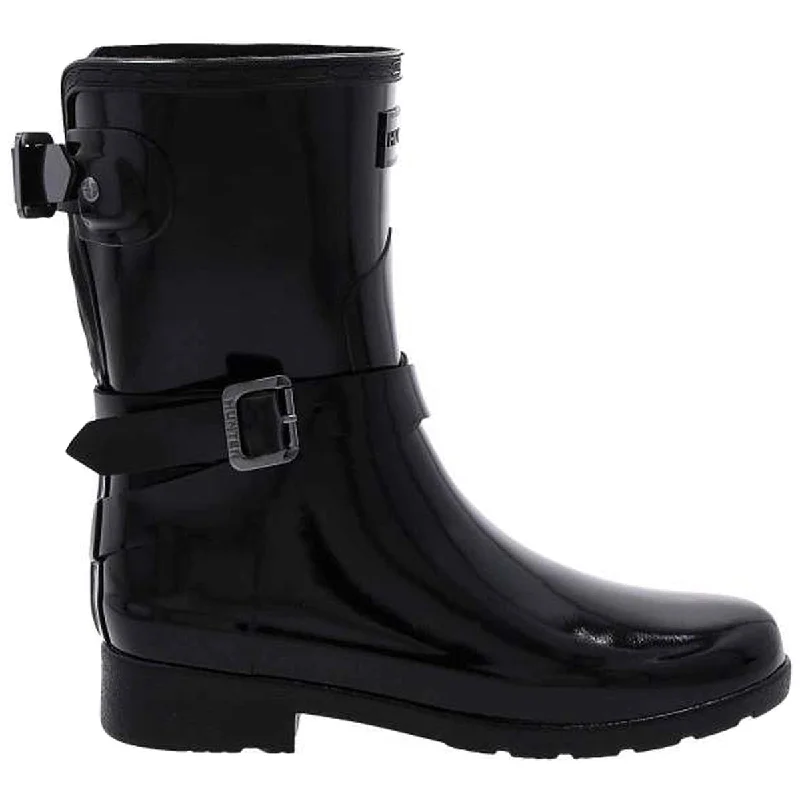 Refined Gloss Rubber Adjustable Women's Short Wellington Boots