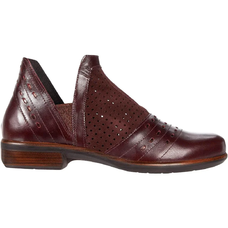 Women's Naot Rivotra Burgundy/Bordeaux Leather/Suede