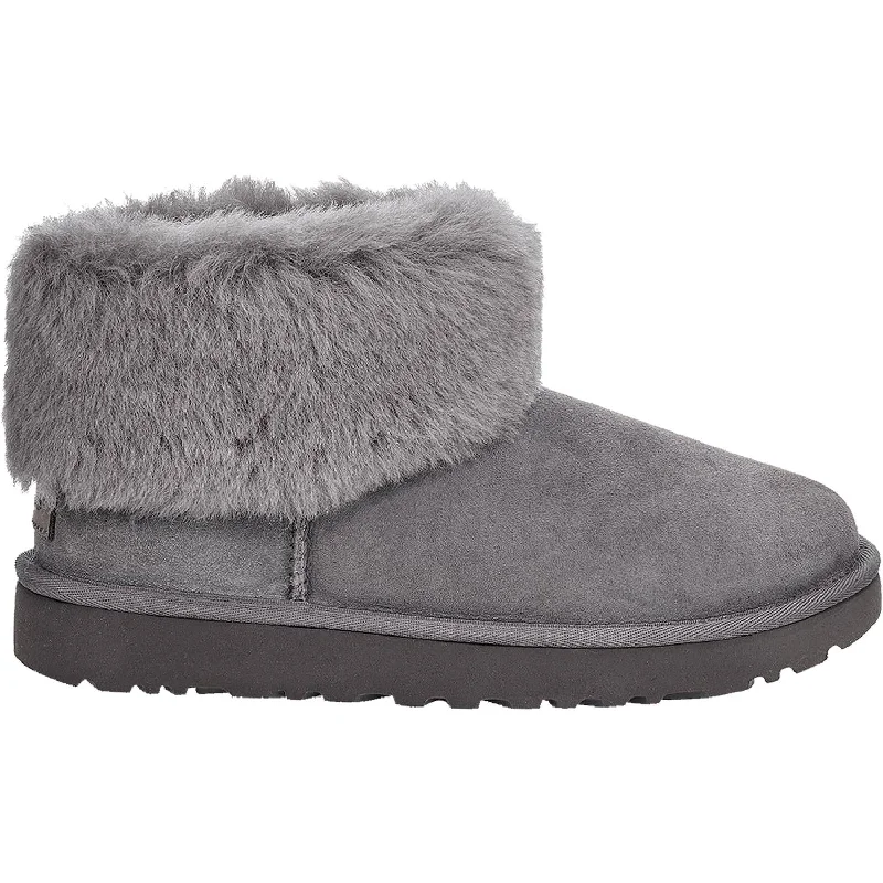 Women's UGG Classic Mini Fluff Charcoal Sheepskin